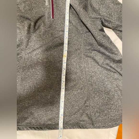 HOODIE REEBOK Quarter zip Tunic Fitted pullover Gray Spandex Yoga XL - Picture 4 of 10